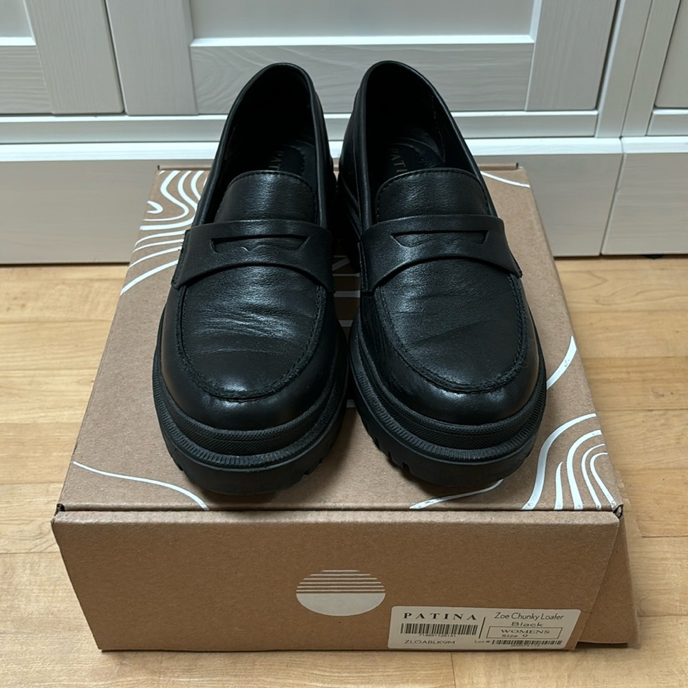 Portland Leather Zoe chunky leather loafers 9